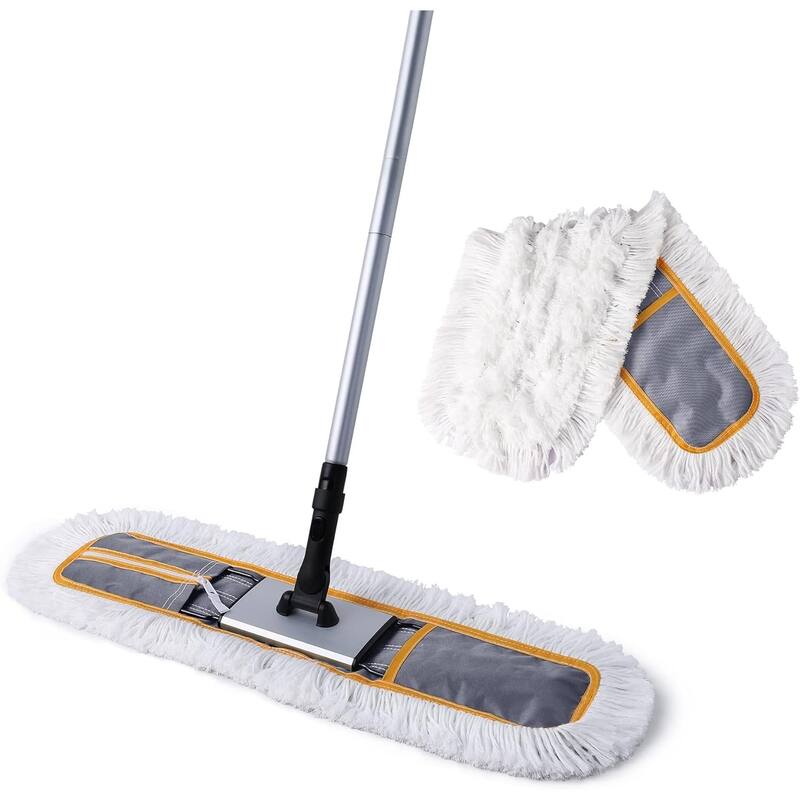 24" Commercial Dust Mop for Floor, with 59" Extendable Long Handle On